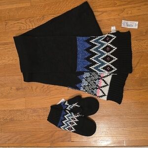 MIXIT BRAND WOMEN'S MULTI COLOR SCARF & MATCHING MITTENS ONE SIZE FITS MOST